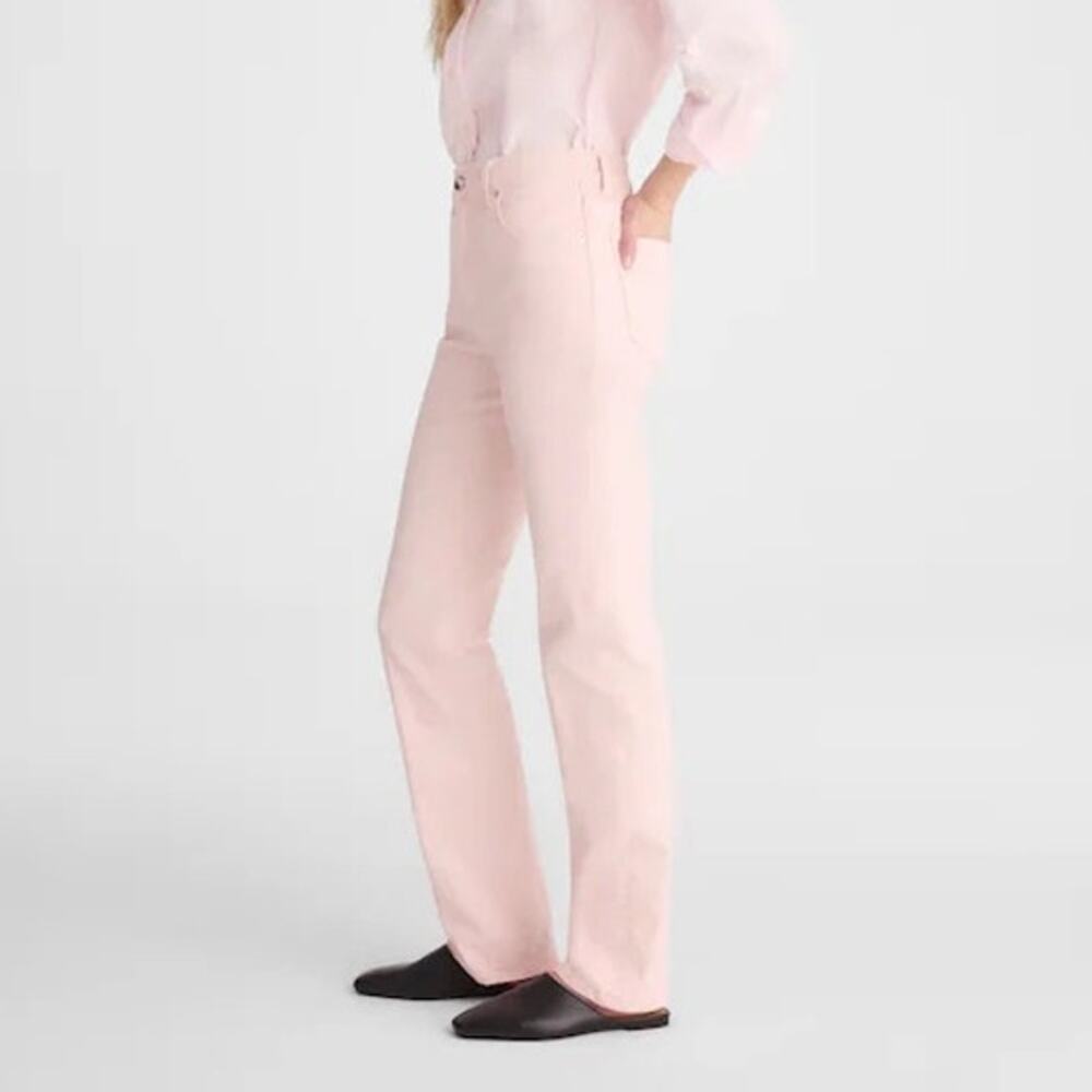Madewell The Longline Straight Jean Pale Pink Comfort Stretch Size 26 NWT